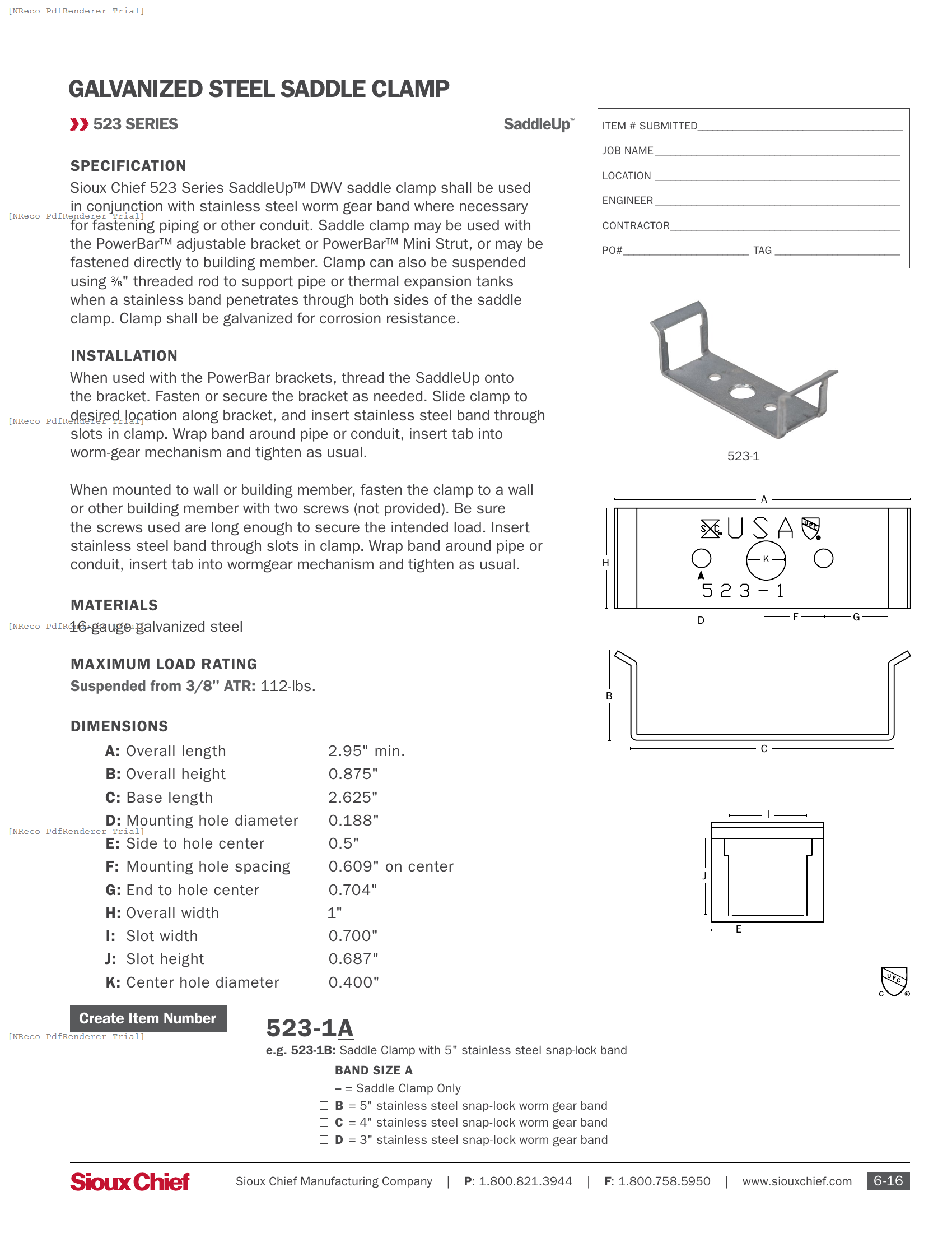 523  SERIES - SADDLEUP - SPEC SHEET.PDF Specification Document